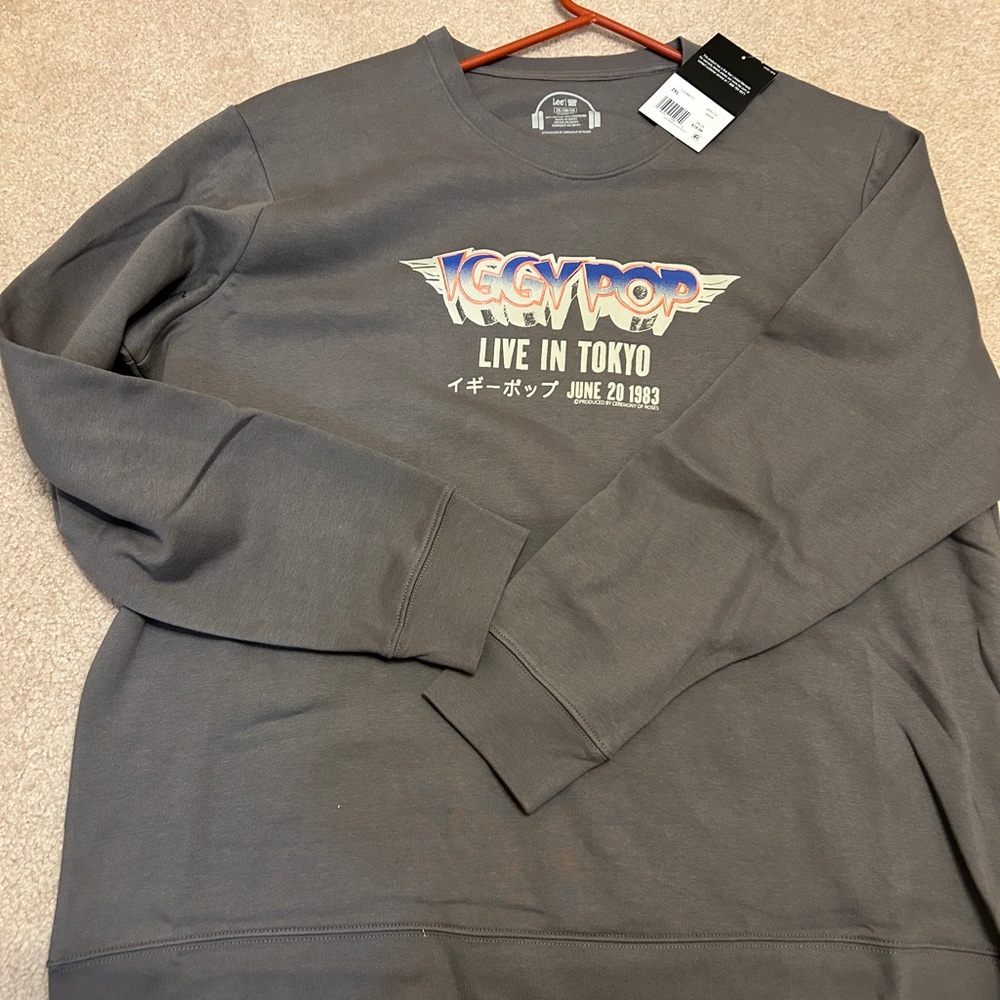 NEW!!!  Iggy Pop in Tokyo Lee Gray Sweatshirt